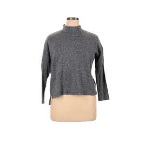 Threads 4 Thought Gray Mock Neck Pullover 100% Cotton Sweater, 3/4 Sleeve, XL